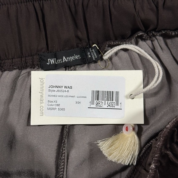 Johnny Was Women's Size XS Brown Butterfly Velvet Luciana Seamed Wide Leg‎ Pants - Picture 7 of 12